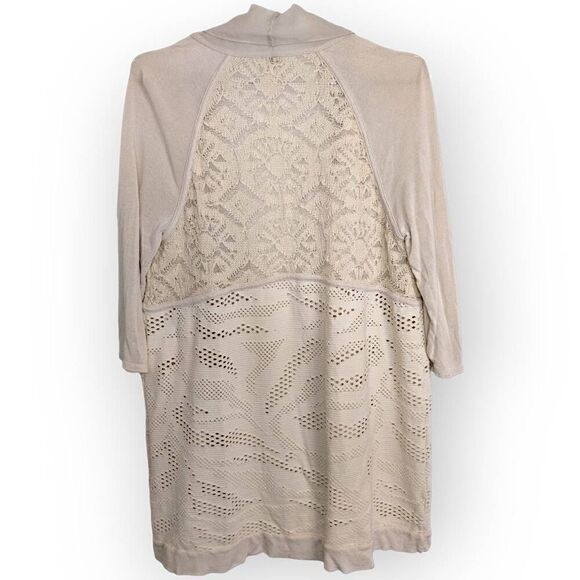 Chicos Womens‎ Sweater Sz Medium Crochet Knitted Coverup Cardigan Cottagecore - Picture 2 of 13